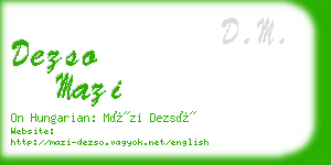 dezso mazi business card